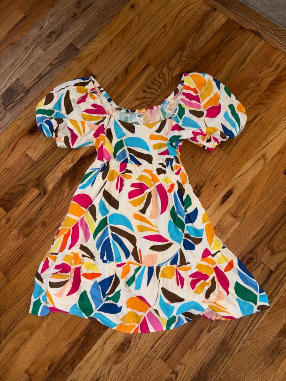 Botanical Leaf-Print Puff Sleeve Midi Dress #brunch#romantic#coquette#romantic
